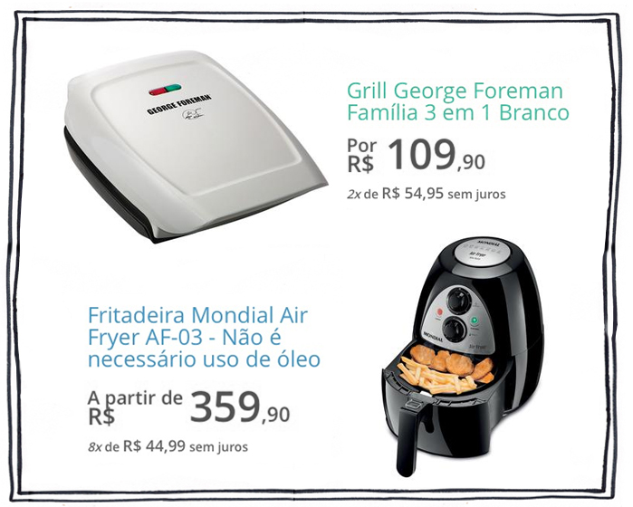 Gosto de praticidade na cozinha hahaha. Por isso, escolhi esse George Foreman + Air Fryer para fazer parte dessa wishlist. 